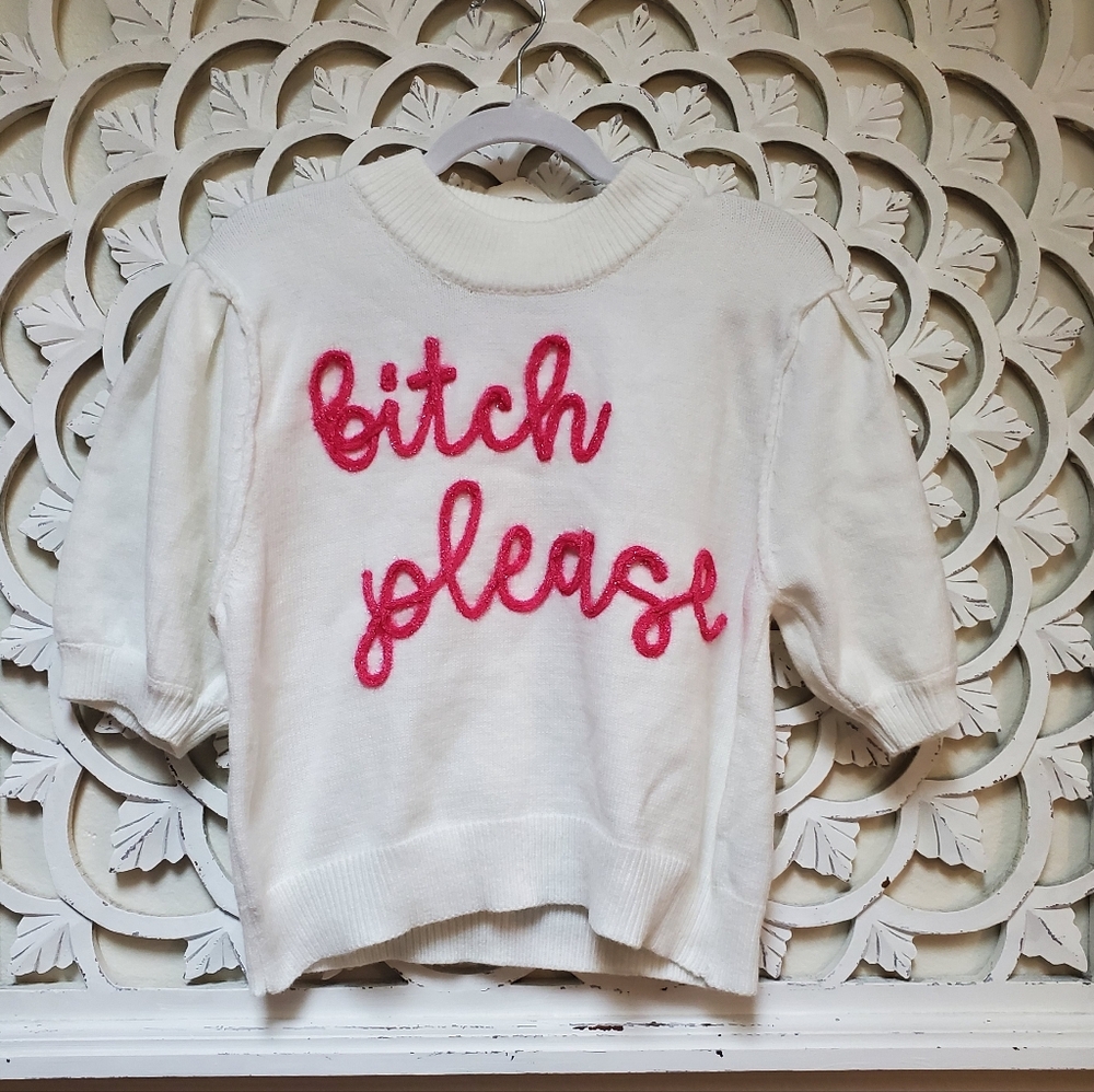 Peach Love B**ch Please 3D Graphic Sweater Size Large New